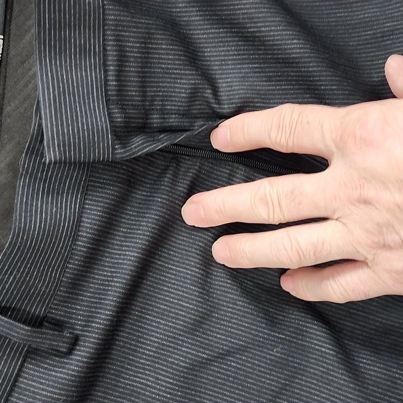 Calvin Klein Wool Dress Pants Men's 38/32 Stripped Dark grey black Straight Leg - Picture 14 of 16